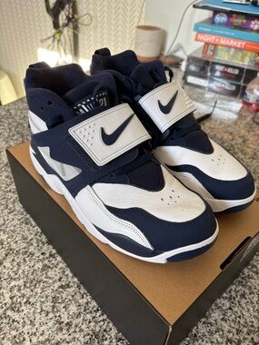 Nike Air Diamond Turf Deion Navy and White